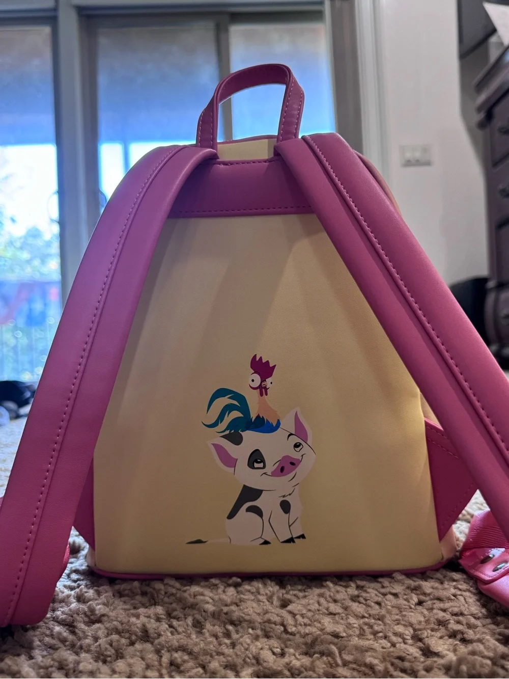 Loungefly Kids Backpack Moana Pua & Hei Hei in Pink, Tan, Teal